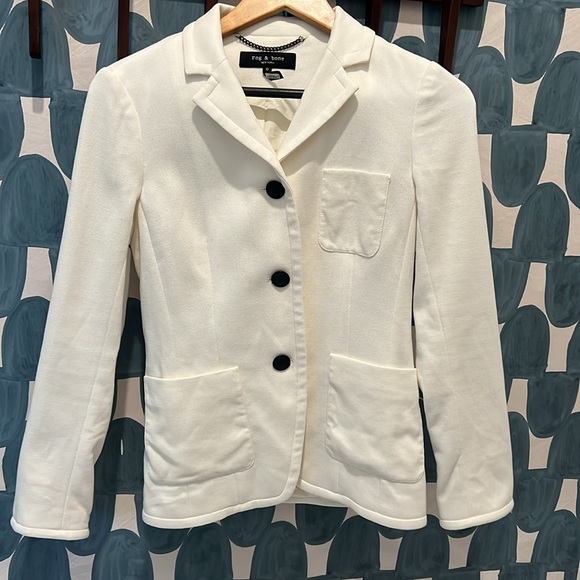 Rag and Bone Redgrave 3-button white blazer. Size 0. - Picture 2 of 5